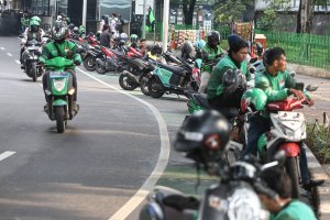 Pemerintah Beri Diskon 50% Iuran BPJS Ketenagakerjaan Untuk Ojol (Foto: Katadata/Fauza)