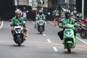 Pemerintah Beri Diskon 50% Iuran BPJS Ketenagakerjaan Untuk Ojol (Foto: Katadata/Fauza)