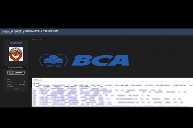 Data nasabah BCA disebut bocor 