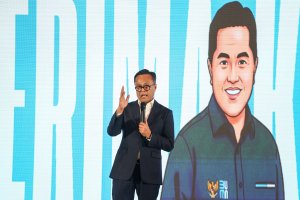 Perpisahan Menteri BUMN periode 2019-2025 Erick Thohir (Foto: Katadata/Fauza)