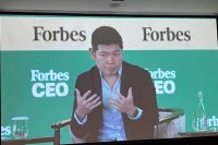 CEO Grab, Anthony Tan, Forbes Global CEO Conference 2025 di Jakarta pada Rabu (15/10).