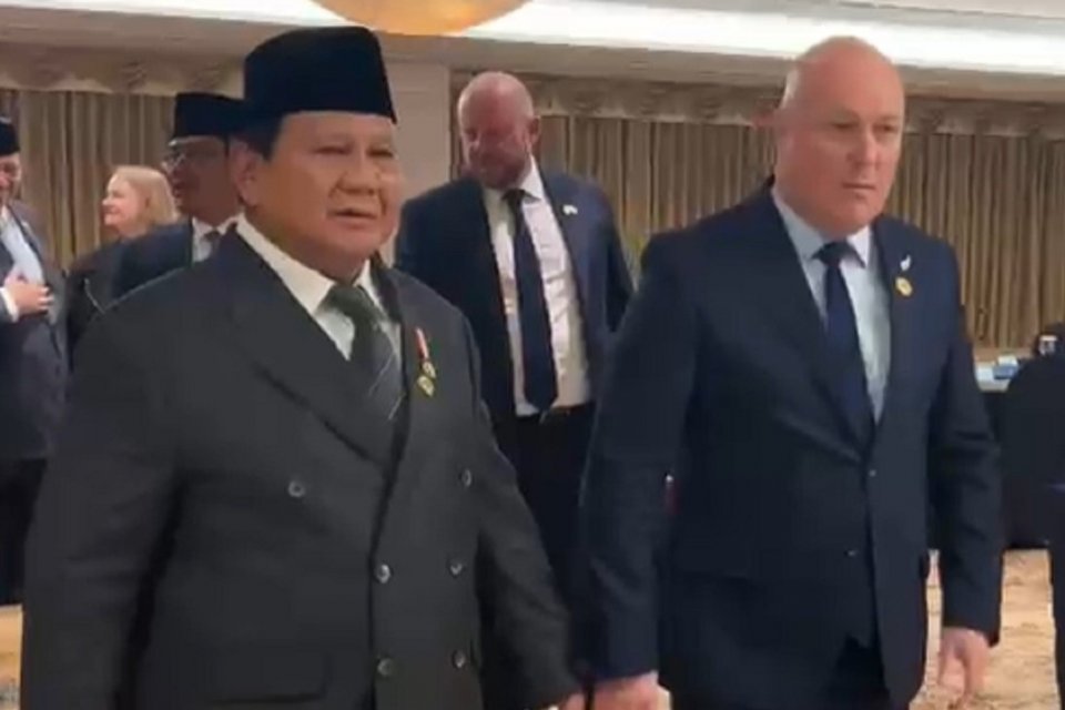Presiden Prabowo Subianto bertemu Perdana Menteri Selandia Baru Christopher Luxon di Gyeongju, Korea Selatan, Jumat (31/10). Foto: Muhamad Fajar Riyandanu/Katadata