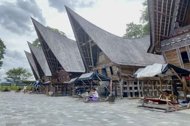 Kampung Ulos Huta Raja, Kabupaten Samosir, Sumatera Utara. Dok/Katadata/Luky Maulana.