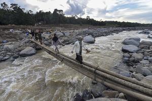 Jembatan darurat korban banjir bandang Palembayan