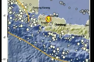 Gempa dengan magnitudo 3,3 terjadi di Depok, Jawa Barat, pada Jumat (5/12) pagi, pukul 03.56 WIB.