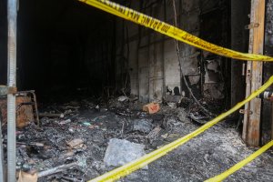 Kondisi Ruko Terra Drone Usai Terbakar dan Menewaskan 22 Orang (Foto: Katadata/Fauza Syahputra)