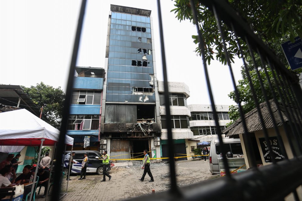 Kondisi Ruko Terra Drone Usai Terbakar dan Menewaskan 22 Orang (Foto: Katadata/Fauza Syahputra)