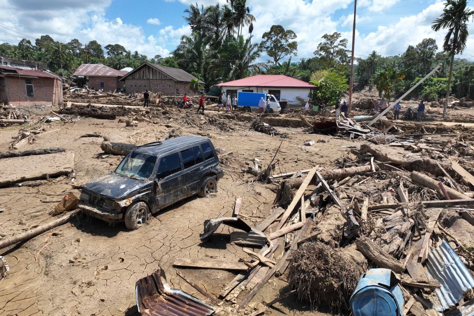 Dampak banjir bandang di Salareh Aia, Palembayan, Sumatera Barat