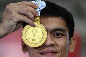 Joshua raih medali emas karate kumite 75 kg putra SEA Games 2025