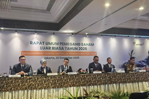 Rapat Umum Pemegang Saham Luar Biasa PT Aneka Tambang Tbk (ANTM), Senin (15/12)
