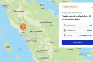 Gempa di Agam Sumatera Barat