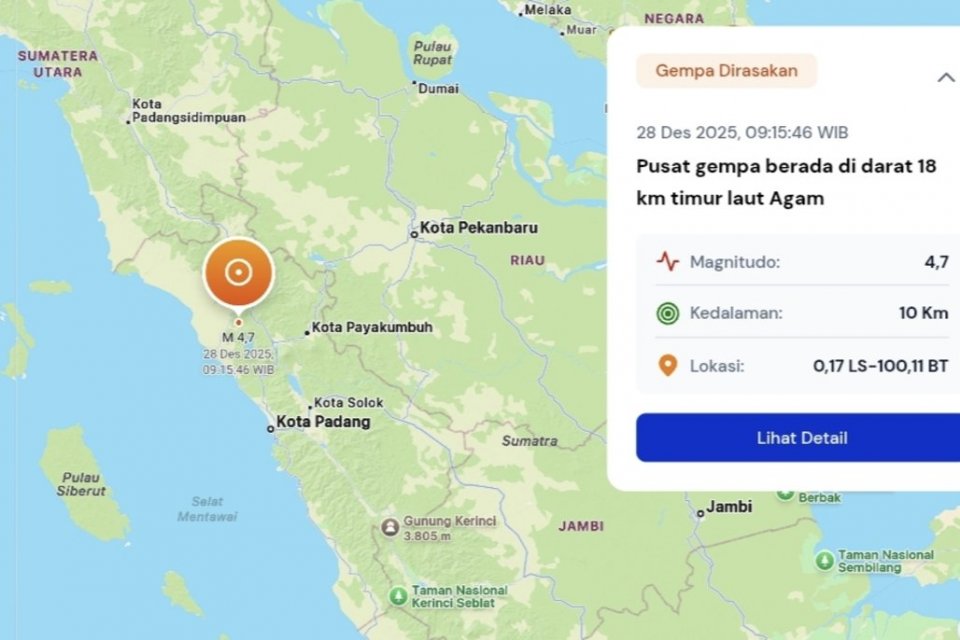 Gempa di Agam Sumatera Barat,