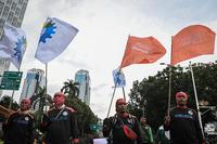 Demo buruh Jakarta tuntut kenaikan UMP Rp5,8 juta