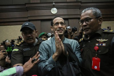 Sidang dakwaan Nadiem Makarim (Foto:Katadata/Fauza Syahputra)