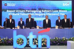 Rapat Umum Pemegang Saham Luar Biasa (RUPSLB) Bank BTN (Foto: Katadata/Fauza Syahputra)