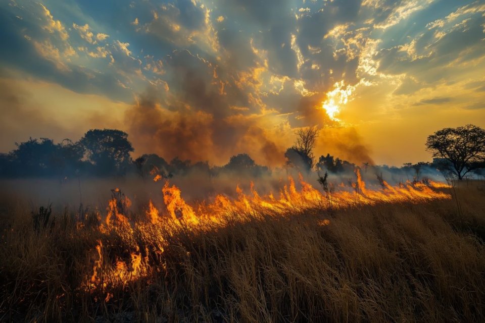 Ilustrasi kebakaran lahan di negara bagian Victoria, Australia, terjadi akibat suhu ekstrem.