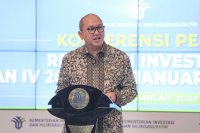 Konferensi Pers Capaian Realisasi Investasi Triwulan IV 2025 (Foto: Katadata/Fauza Syahputra)