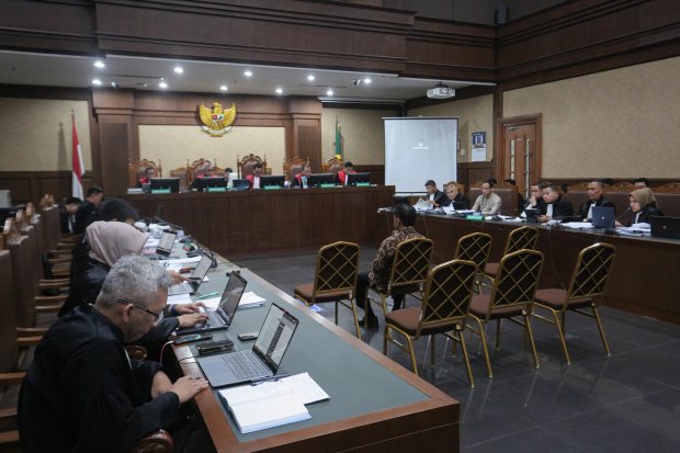 Sidang pembuktian penuntut umum atas dakwaan kepada Nadiem Makarim (Foto: Katadata/Fauza Syahputra)