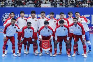 Timnas futsal Indonesia melawan Korea Selatan