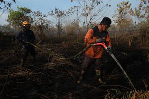 Pemadaman karhutla di Sungai Raya Dalam