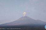 Gunung Semeru kembali erupsi dengan tinggi letusan mencapai 1 kilometer pada Jumat (30/1/2026) pagi.