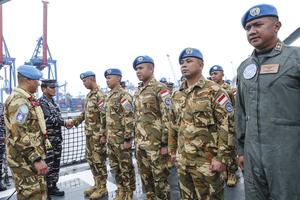 Penyambutan satgas MTF TNI Kongo XXVIII-P/UNIFIL