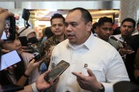 Konferensi Pers OJK - BEI - Danantara (Foto: Katadata/Fauza Syahputra)
