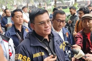 Direktur Tindak Pidana Ekonomi Khusus (Dirtipideksus) Brigjen Pol. Ade Safri Simanjuntak memberikan keterangan pers di kawasan Jakarta Selatan, Selasa