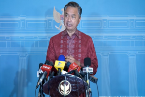 Mantan Wakil Menteri Luar Negeri Dino Patti Djalal di Istana Kepresidenan, Jakarta, Rabu (4/2).