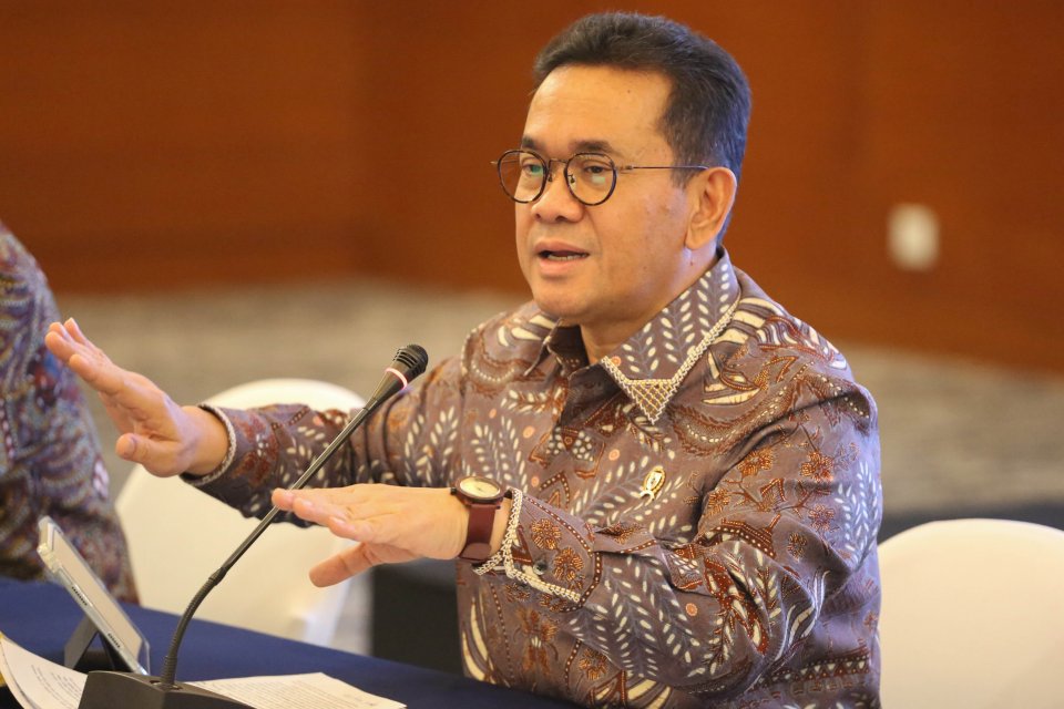 Menteri Perdagangan, Budi Santoso menyampaikan paparan pada konferensi pers capaian kinerja Indonesia dan program kerja 2026 Kementerian Perdagangan di Jakarta, Jumat (6/2/2026).