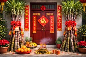 tradisi pasang tebu saat imlek