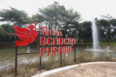 Pembangunan Taman Bendera Pusaka Capai 92 Persen (Foto: Katadata/Fauza Syahputra)