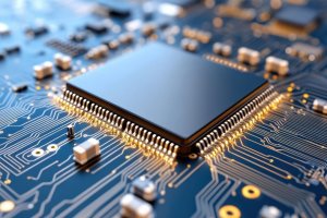 Ilustrasi cip, semikonduktor