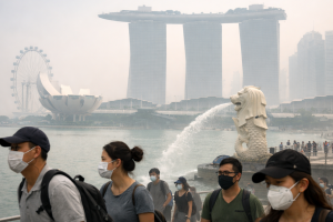 Ilustrasi kabut asap di Singapura