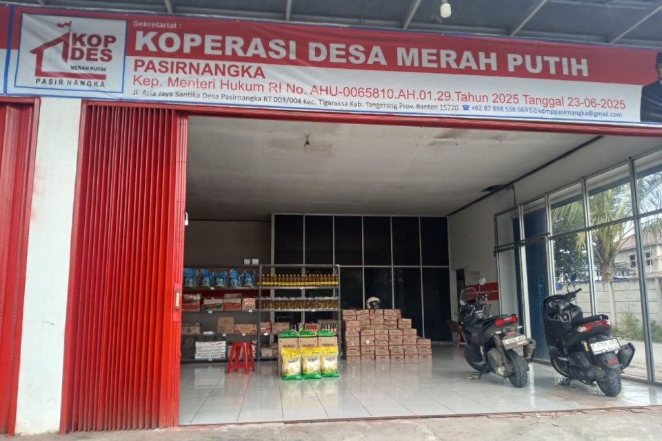 Koperasi Desa Merah Putih di Desa Pasir Nangka, Kabupaten Tangeran, Banten. Foto: Andi M Arief/Katadata