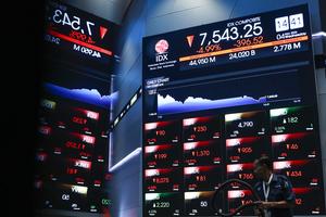 IHSG ditutup turun 4,57 persen ke level 7.577,06