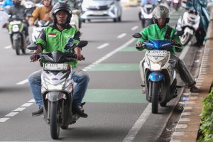 Bonus Hari Raya (BHR) untuk mitra pengemudi ojol sebesar 25% dari rata-rata pendapatan selama 12 bulan (Foto: Katadata/Fauza Syahputra)