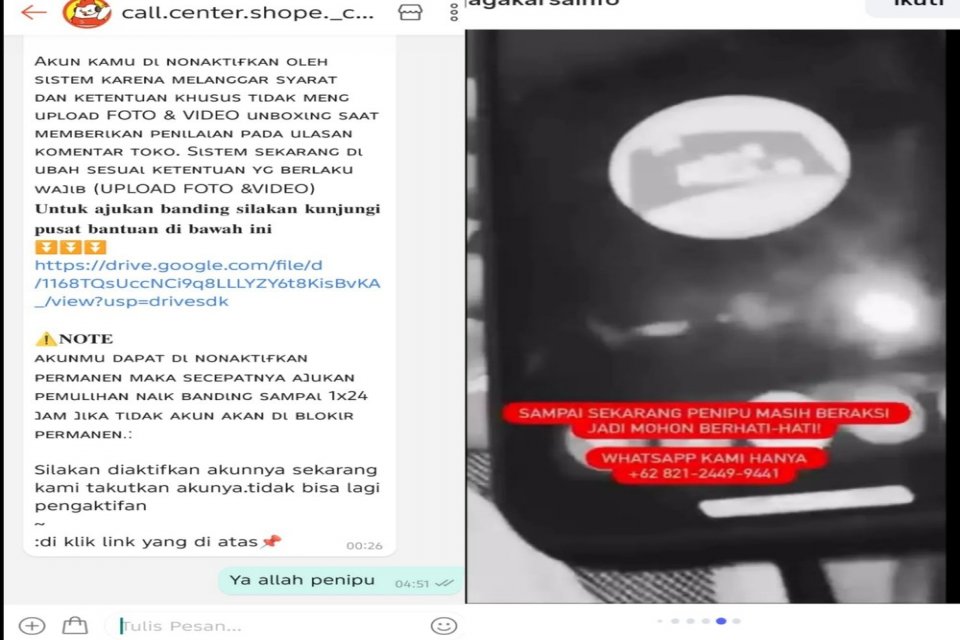 Dugaan penipuan, lebaran, 