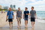Ilustrasi AI: Pendiri Amazon Jeff Bezos, pendiri Google Larry Page dan Sergey Brin, serta pendiri Facebook Mark Zuckerberg