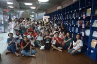 Kegiatan membaca buku Soul Reflection di Taman Literasi Martha Christina Tiahahu, Sabtu (14/3/2026).