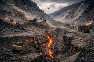 Ilustrasi gempa di tambang