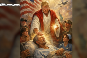 Presiden AS Donald Trump menggunggah gambar AI dirinya seolah Yesus