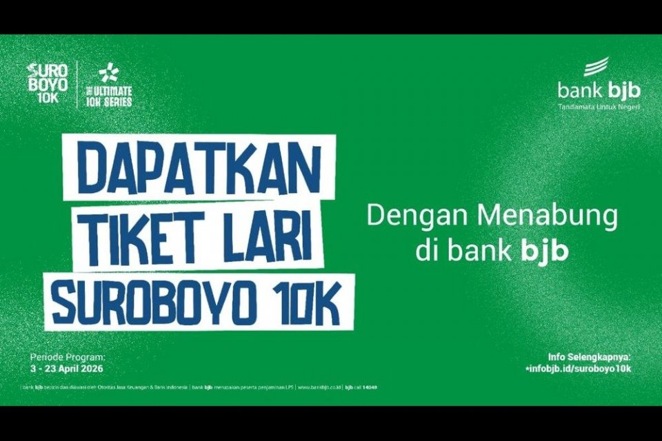 bank bjb menghadirkan promo Suroboyo 10K. Dengan kemudahan mendapatkan tiket lari melalui program menabung, bank bjb mengajak masyarakat hidup lebih sehat sekaligus mengelola keuangan.