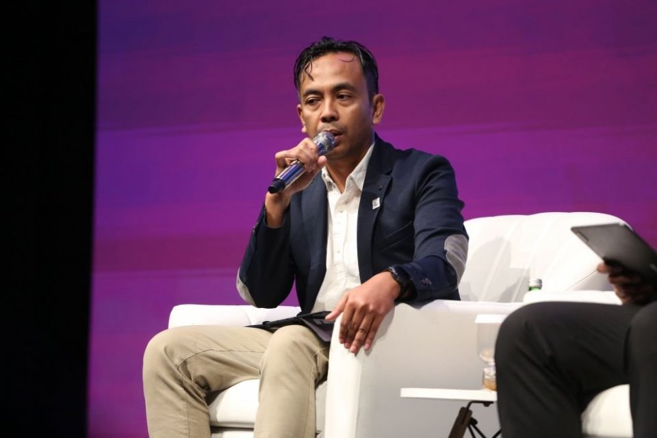 Didik Fauzi Dakhlan, Executive Vice President of Technology and Engineering PT PLN, memaparkan tantangan dan strategi transisi energi Indonesia dalam sesi diskusi IDE Katadata Future Forum 2026, Jakarta, Rabu (15/4/2026).