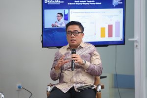Katadata Policy Dialogue: Nasib Industri Tanah Air di Bawah Bayang-Bayang Perang Global (Foto: Katadata/Fauza Syahputra)