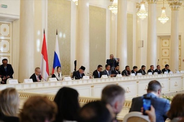 Sidang Komisi Bersama (SKB) ke-14 Indonesia–Rusia di Kazan, Rusia, Selasa (12/5). Foto: Antara