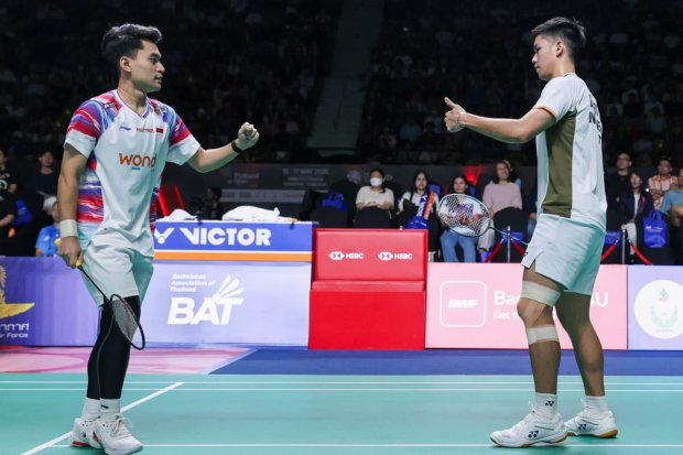 Ganda Putra Indonesia Leo Rolly Carnando dan Daniel Marthin