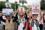 Aksi Solidaritas dan Dukungan untuk WNI yang Ditangkap Israel (Foto: Katadata/Fauza Syahputra)