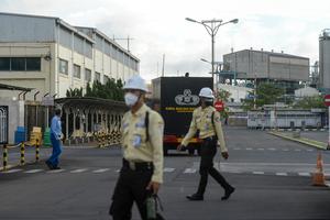 Pengamanan pascaledakan pabrik kimia di Kota Cilegon