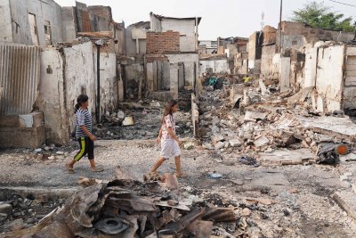 Kebakaran hanguskan 250 rumah di kawasan Kemayoran (Foto: Katadata/Fauza Syahputra)